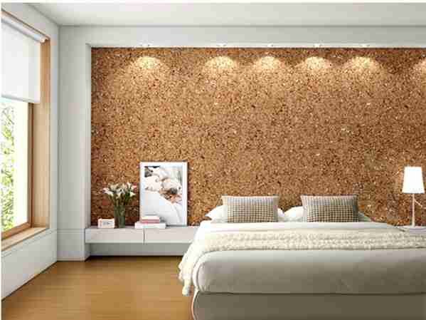 Corcho pared con marco de aluminio y panel de corcho natural